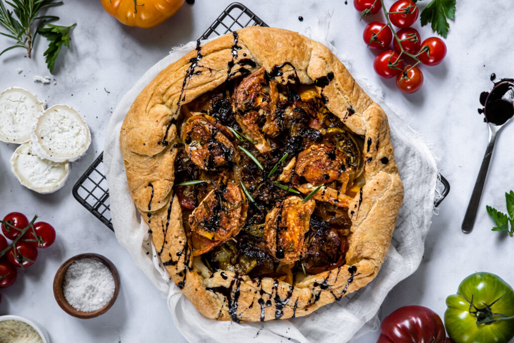 picture of tomato and chevre tart