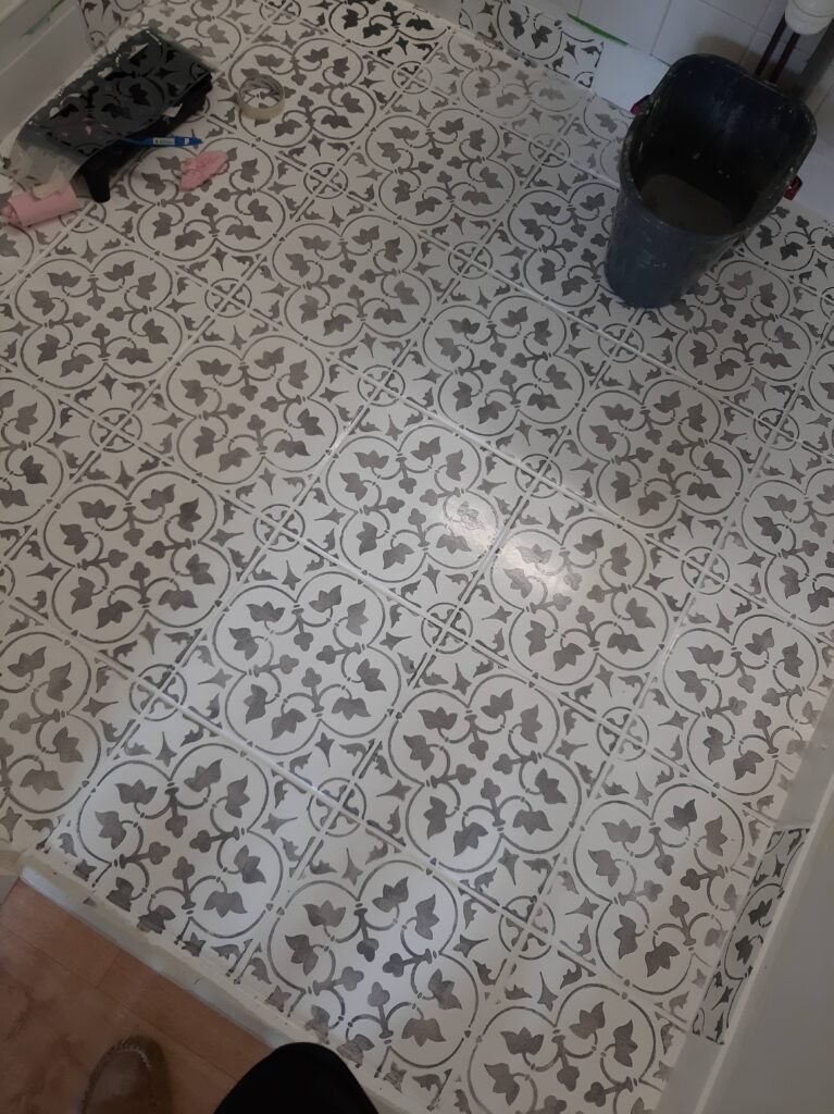 stenciled floors vacation rental