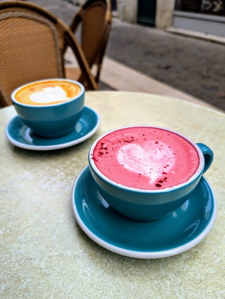 Beetroot latte & Tumeric latte, seasonal favorites at coucou cafe